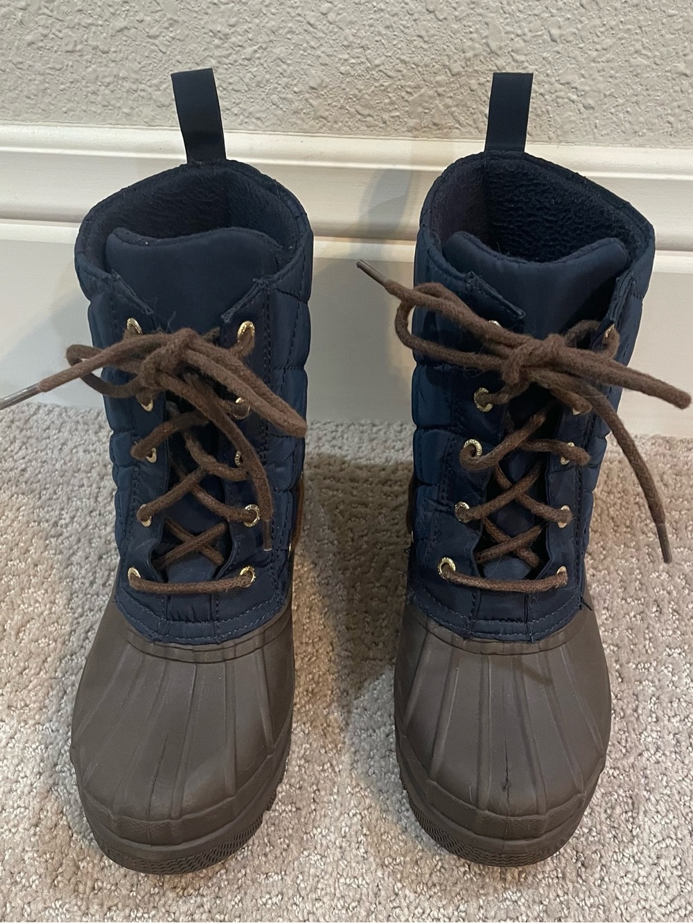 Sperry Navy and Brown Women's Winter Duck Boots